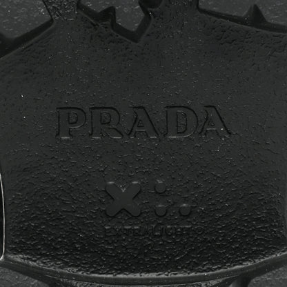 Prada Spazzolato Rois Nylon Metal Triangle Logo Monolith Pouch Pocket 55mm Boots 36 Black 7 of 9