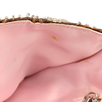Christian Dior Beaded Fabric Flap Clutch Beige 7 of 12