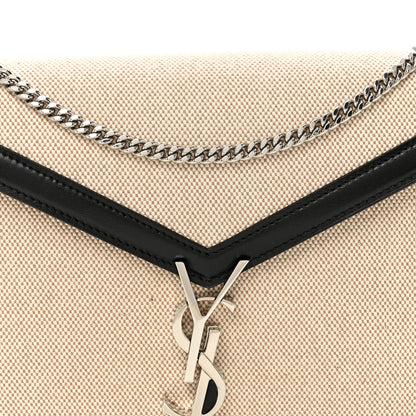 Saint Laurent Canvas Calfskin Classic Monogram Cassandra Natural Black 8 of 10