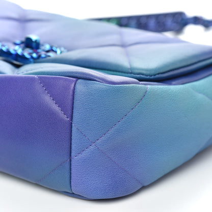 Chanel Tie Dye Calfskin Quilted Medium Chanel 19 Flap Blue Purple 9 of 11