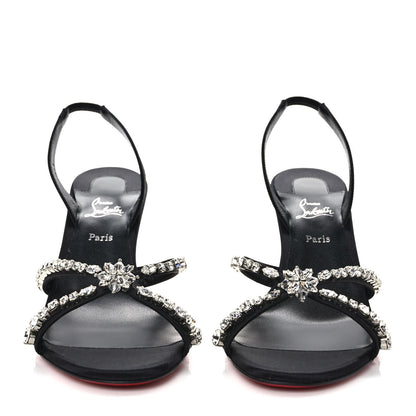 Christian Louboutin Veau Velours Crystal Embellished Emilia 85 Sandals 38.5 Black 2 of 7