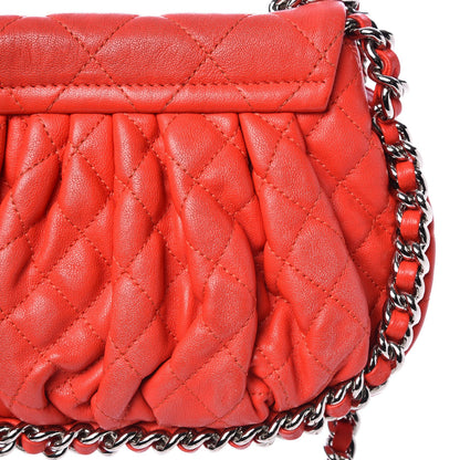 Chanel Washed Lambskin Mini Chain Around Messenger Red 10 of 11