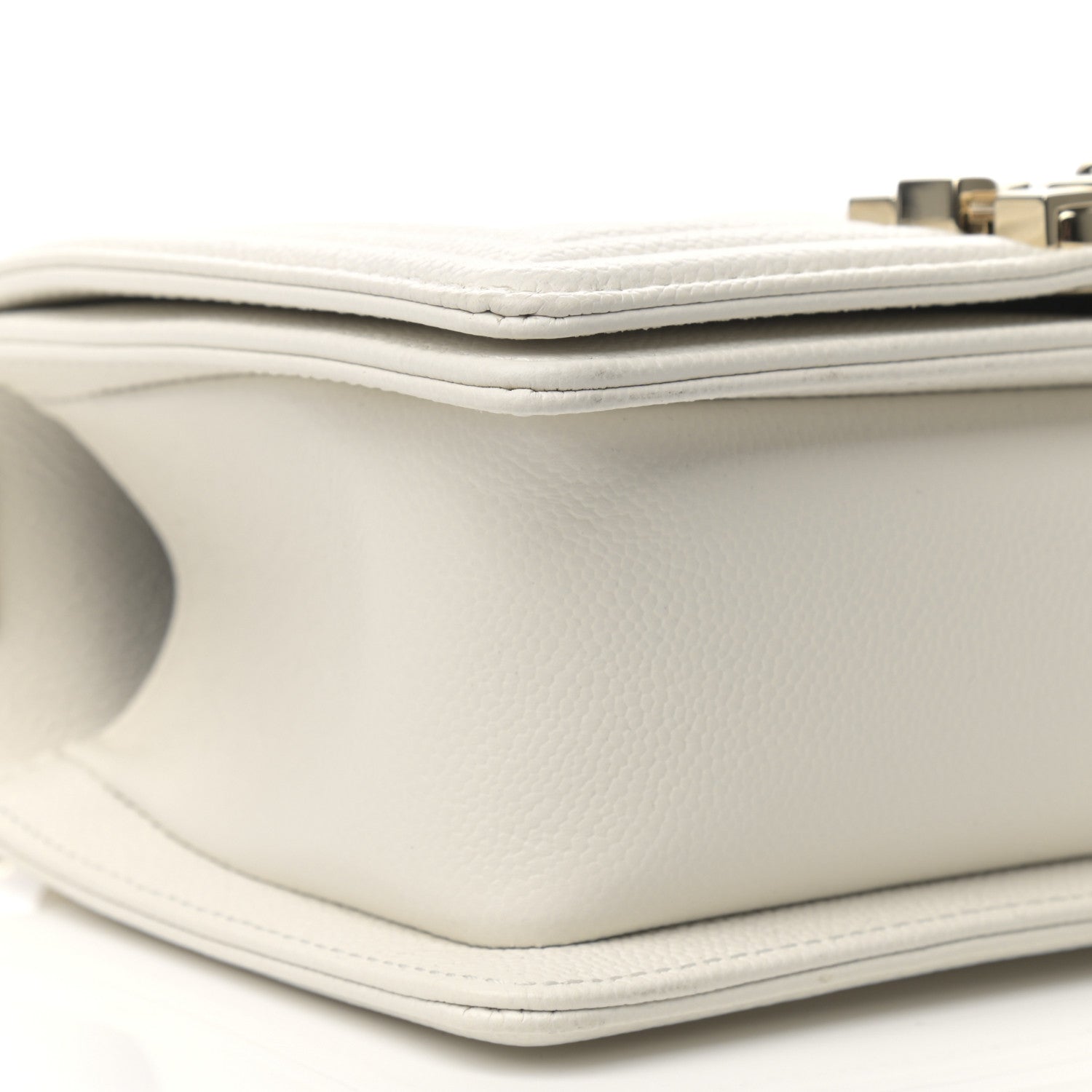 Chanel Caviar Quilted Small Boy Flap White 9 of 10