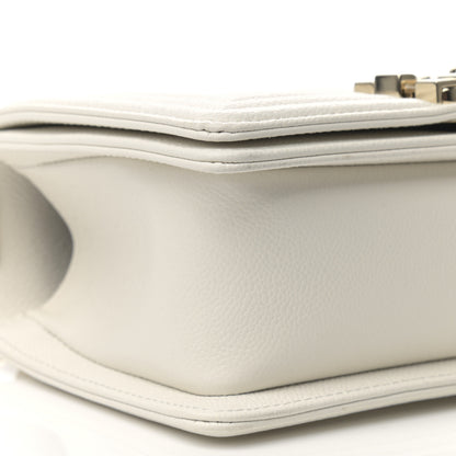 Chanel Caviar Quilted Small Boy Flap White 9 of 10