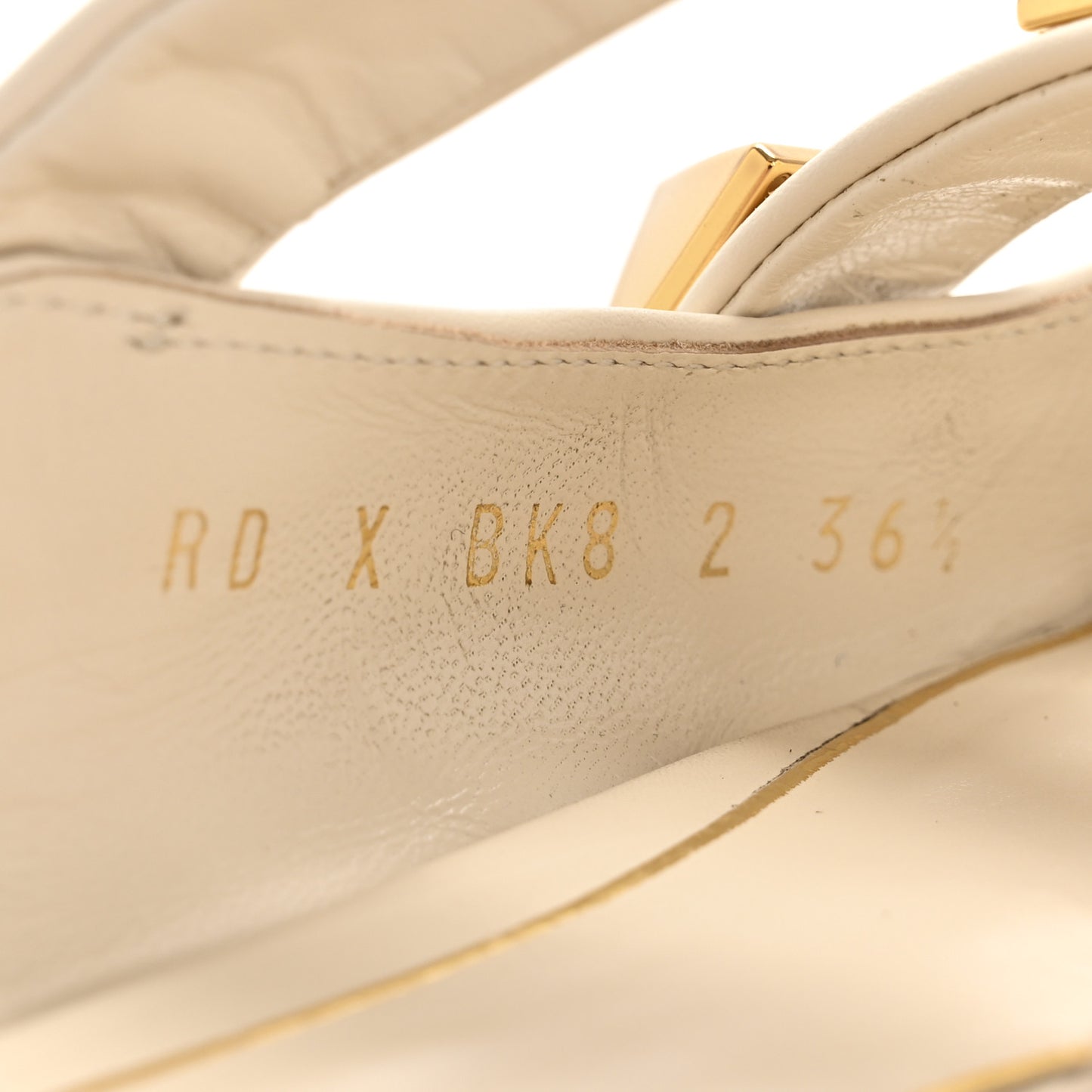 Calfskin Roman Stud Flat Mules 36.5 Light Ivory