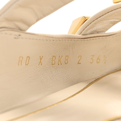 Valentino Garavani Calfskin Roman Stud Flat Mules 36.5 Light Ivory 9 of 12