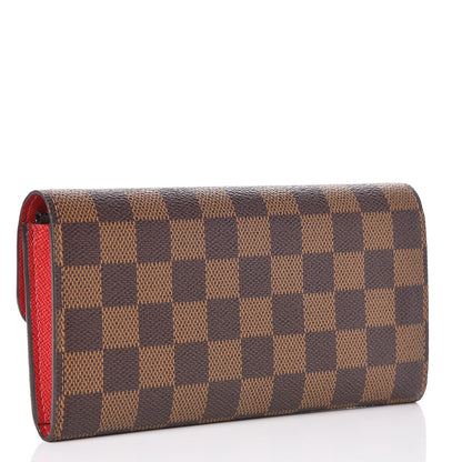 Louis Vuitton Damier Ebene Emilie Wallet Red 3 of 7