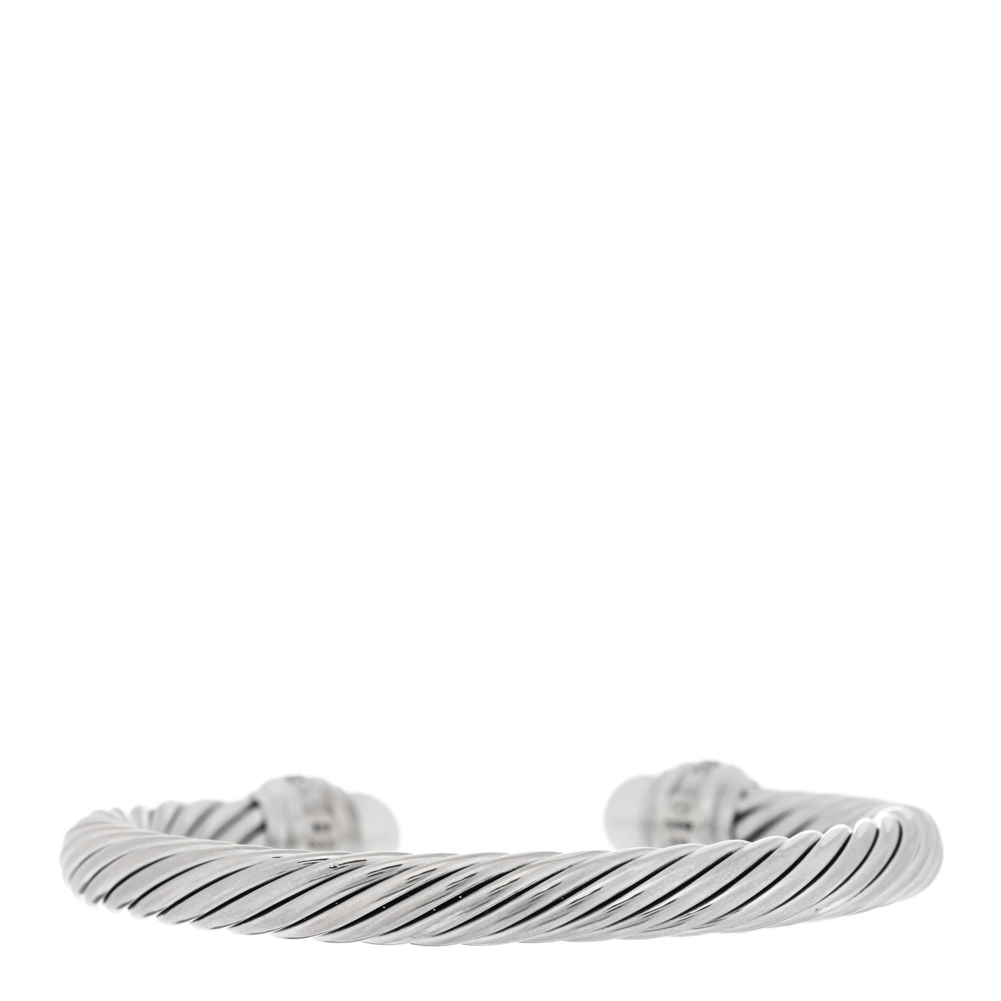Sterling Silver Diamond Cultured Pearl 7mm Cable Classics Bracelet