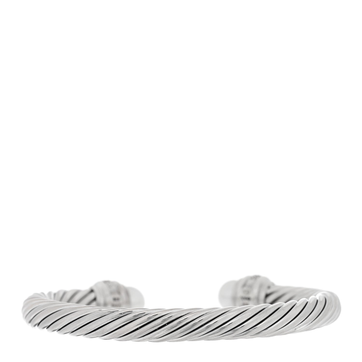 David Yurman Sterling Silver Diamond Cultured Pearl 7mm Cable Classics Bracelet 2 of 3