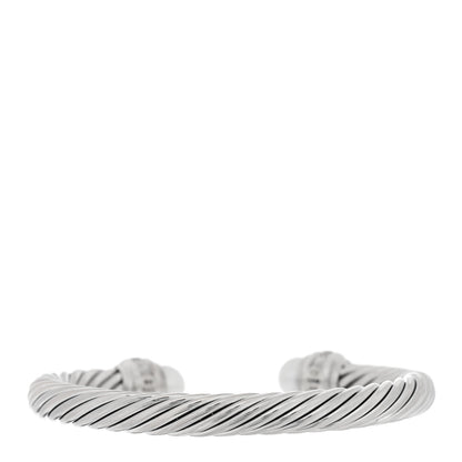 David Yurman Sterling Silver Diamond Cultured Pearl 7mm Cable Classics Bracelet 2 of 3