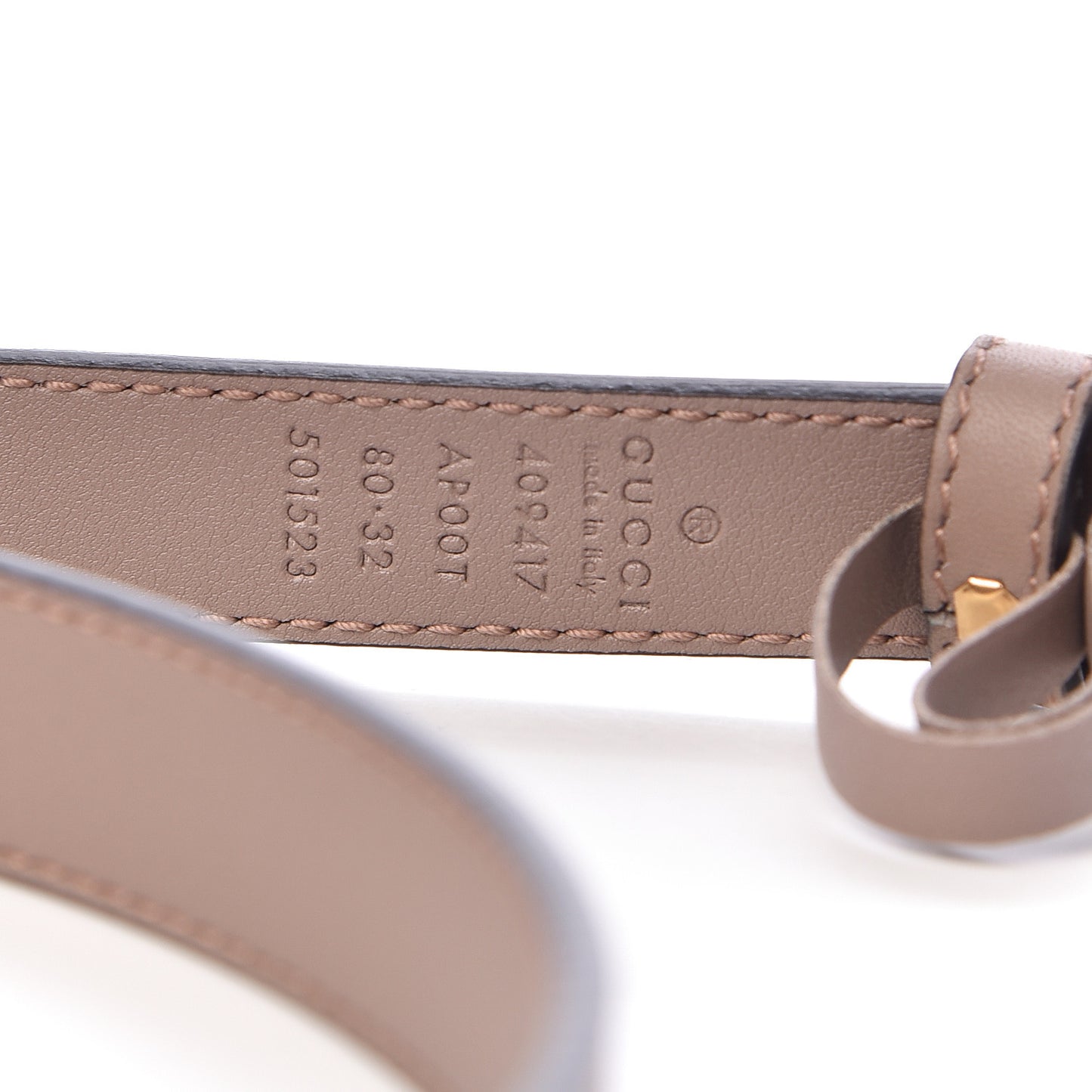Calfskin Double G 20mm Belt 80 32 Porcelain Rose