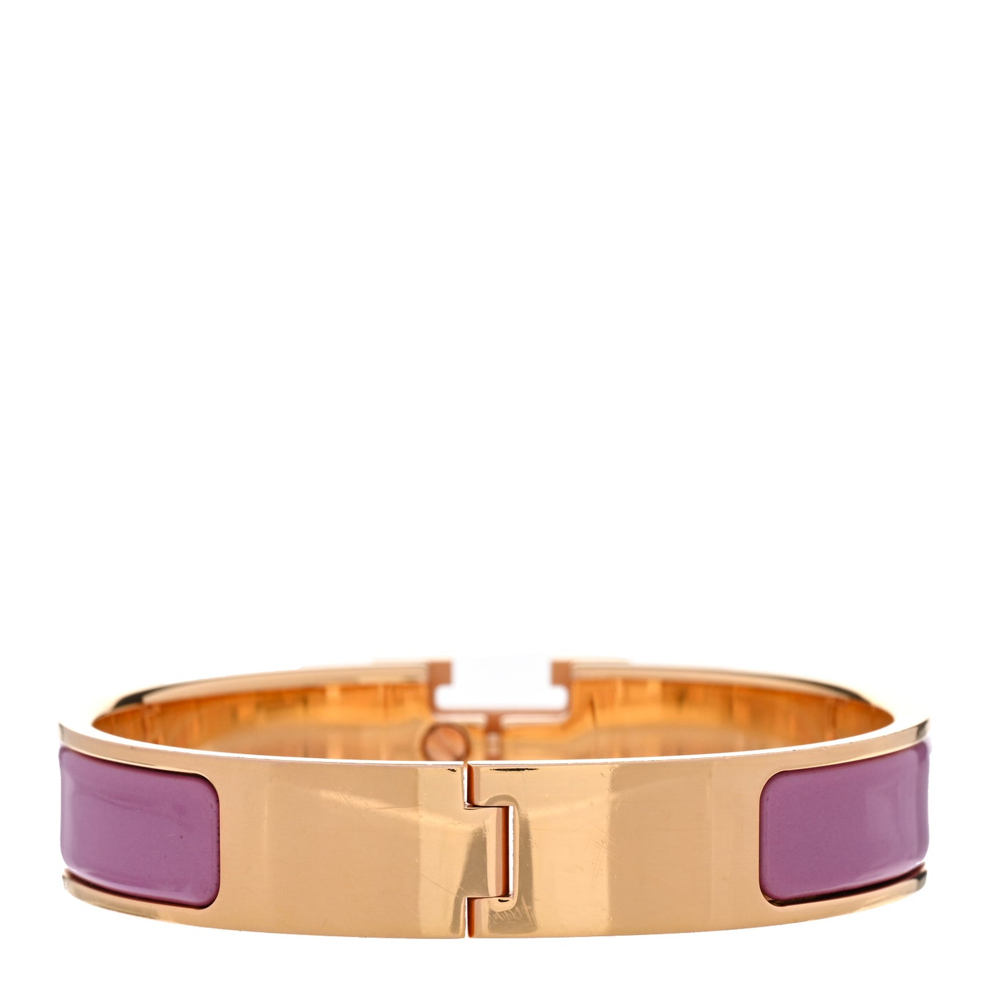 Enamel Narrow Clic Clac H Bracelet GM Rose Cendre