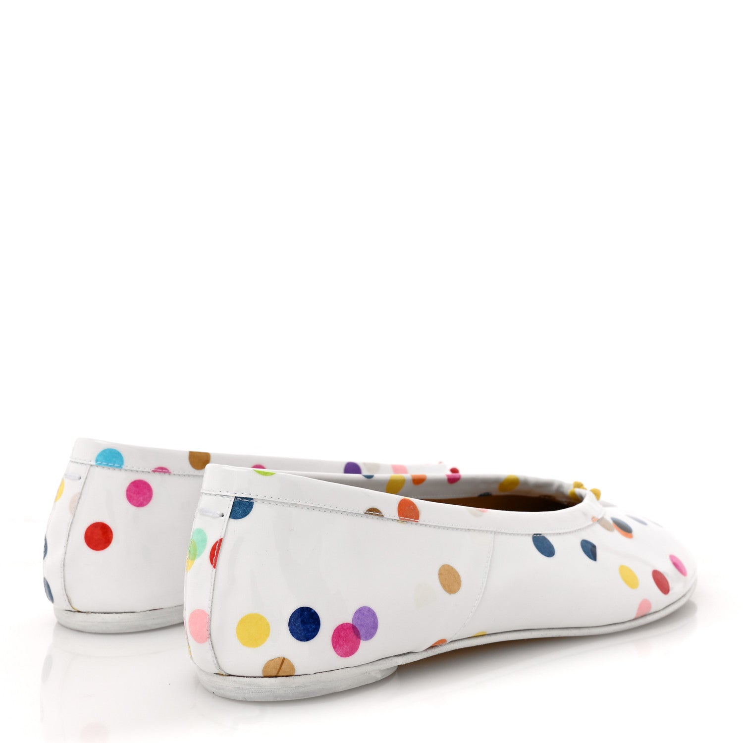 Maison Margiela Coated Canvas Confetti Printed New Ballerina Flats 39 White Multicolor 5 of 10