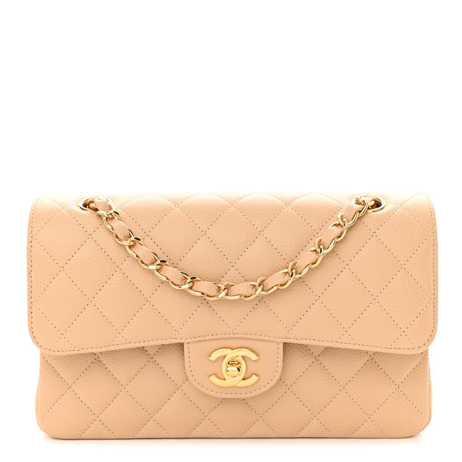 Chanel Caviar Quilted Small Double Flap Beige 1 of 12