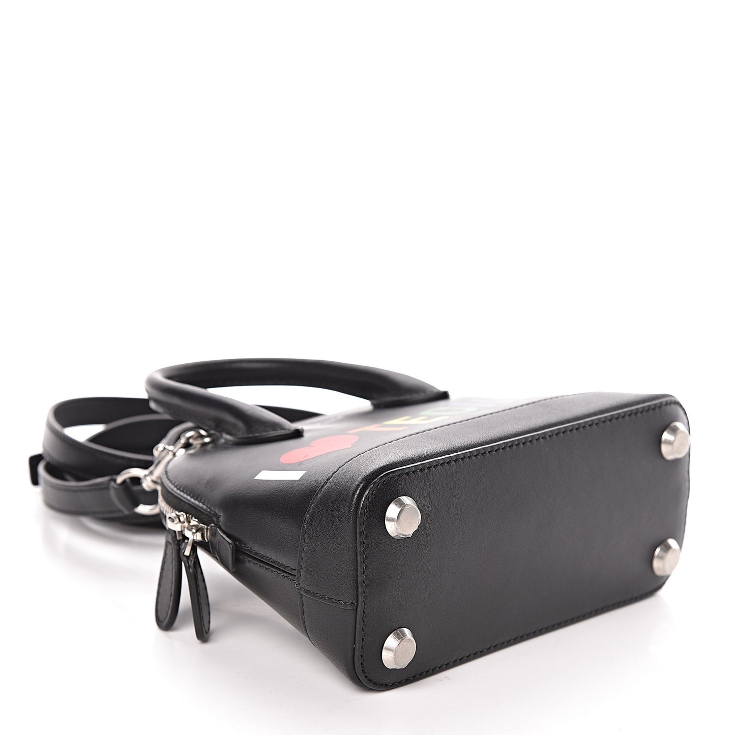 Calfskin I Love Techno XXS Ville Top Handle Bag Black Multicolor