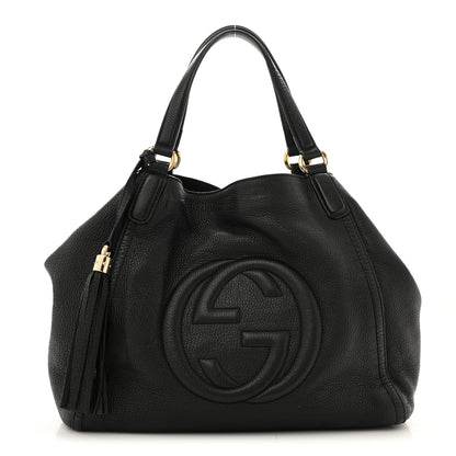 Gucci Pebbled Calfskin Medium Soho Shoulder Bag Black 1 of 13