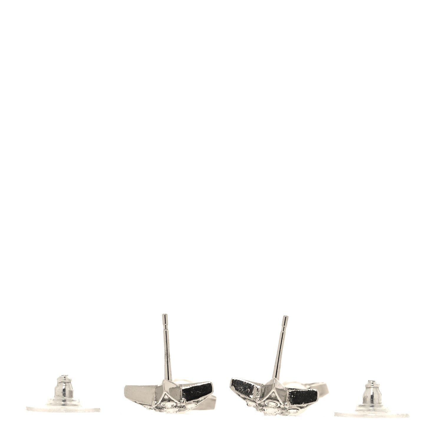Chanel Crystal Pearl CC Star Drop Earrings Silver 3 of 4