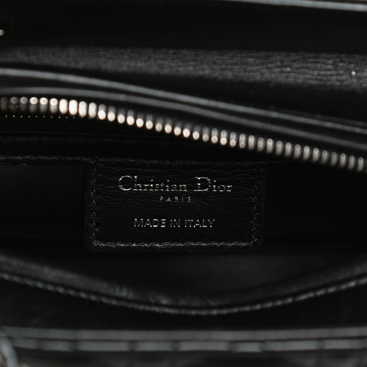Lambskin Cannage Medium Lady Dior Crystal Strap Black