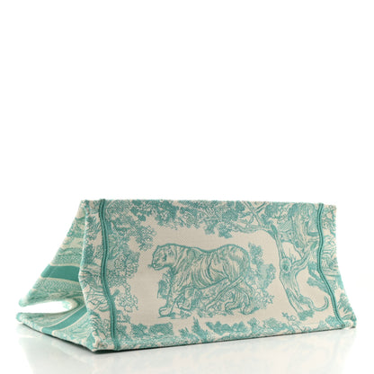Christian Dior Canvas Embroidered Medium Dioriviera Toile De Jouy Book Tote Aquamarina 4 of 13