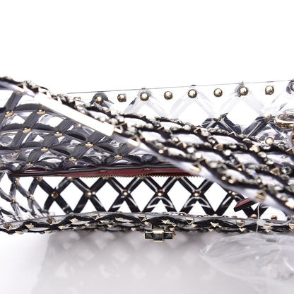 Valentino Garavani PVC Velvet Crystal Embellished Medium Rockstud Spike Shoulder Bag 7 of 13