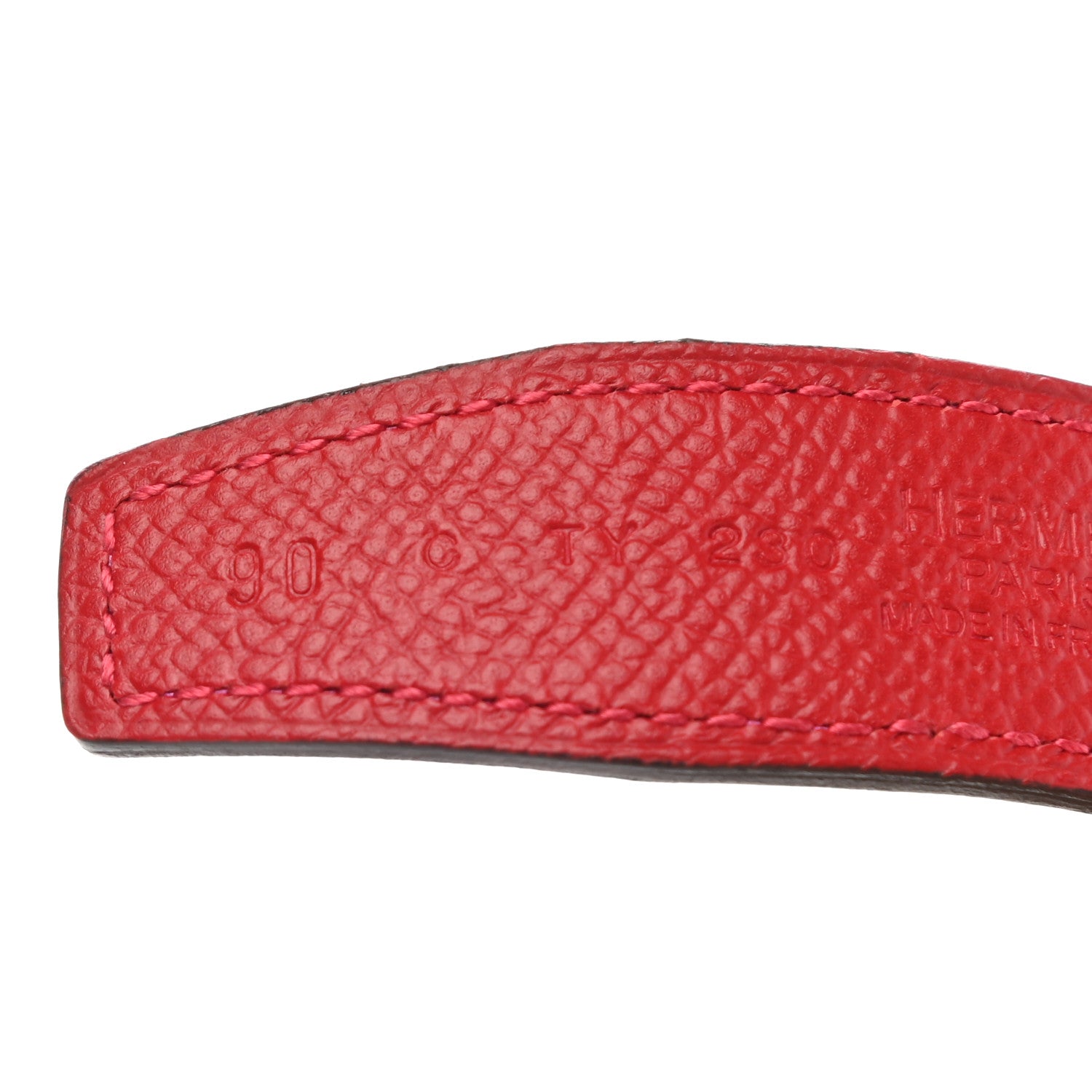 Hermes Epsom Swift 24mm Belt Strap 90 Magnolia Rouge Casaque 3 of 8