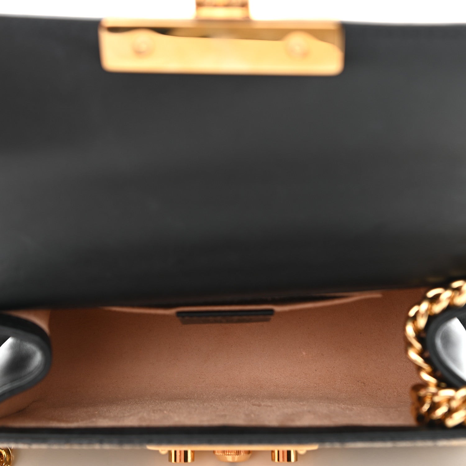 Gucci GG Supreme Monogram Bees Small Padlock Shoulder Bag Black 5 of 10