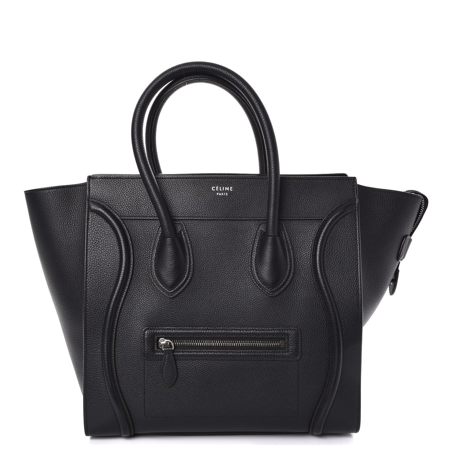 Drummed Calfskin Mini Luggage Black