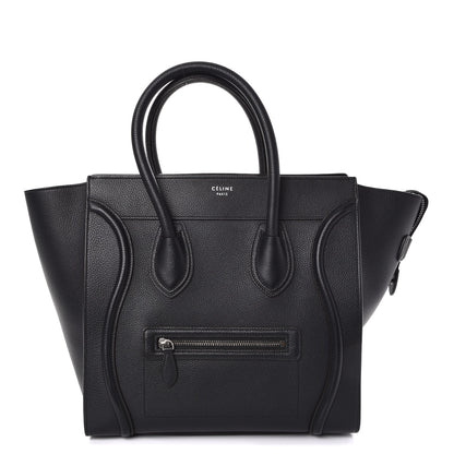 Celine Drummed Calfskin Mini Luggage Black 1 of 9