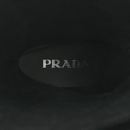 Prada Spazzolato Metal Triangle Logo 55mm Riding Boots 37 Black 7 of 16