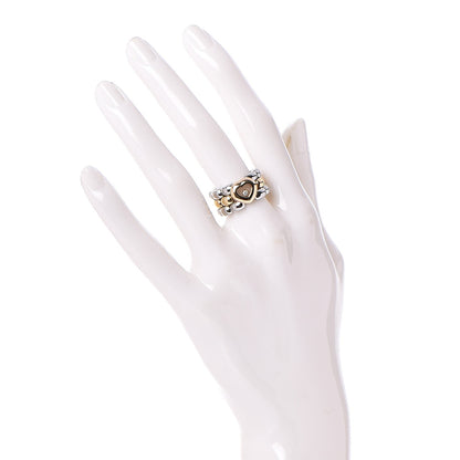 Chopard 18K Yellow Gold Stainless Steel Happy Diamonds Heart Ring 5.25 2 of 4