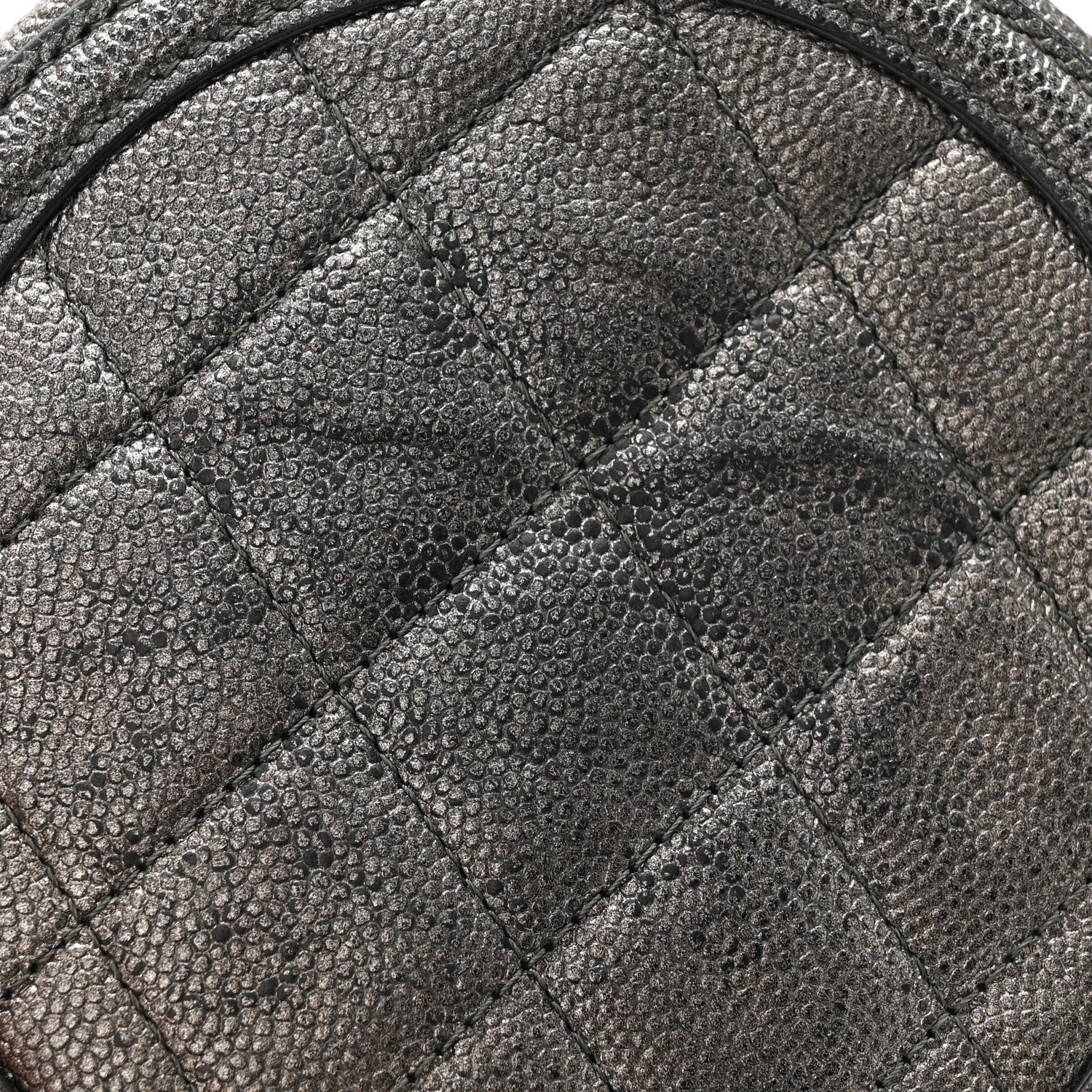 Chanel Metallic Caviar Quilted Round Filigree Crossbody Dark Silver 13 of 13
