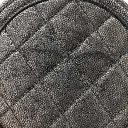 Chanel Metallic Caviar Quilted Round Filigree Crossbody Dark Silver 13 of 13