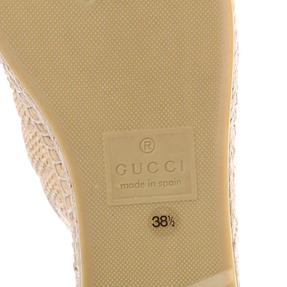 Gucci Straw Elaphe Matelasse GG Marmont Espadrille Slippers 38.5 Natural Cream Brown 8 of 9