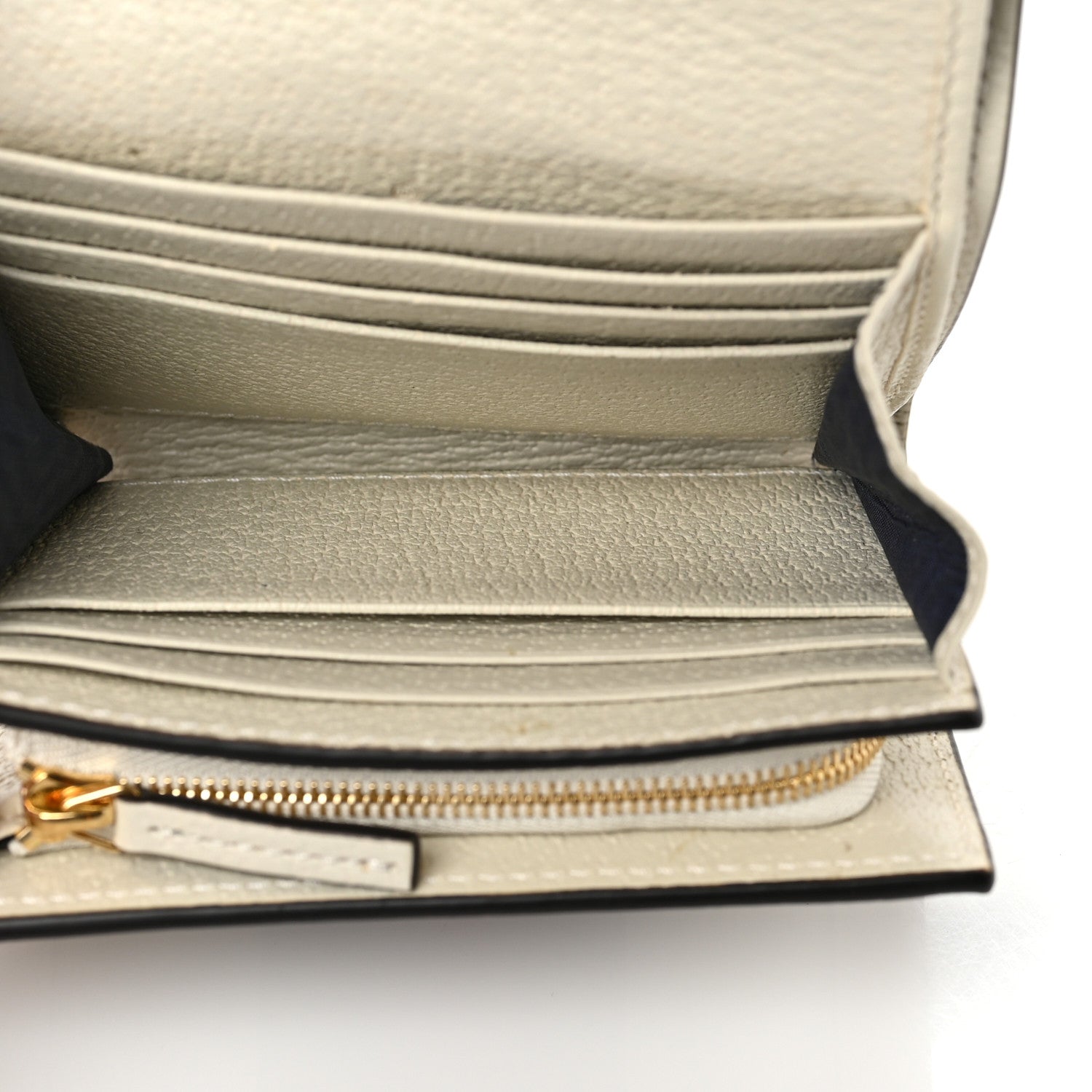 Gucci Textured Dollar Calfskin Web Ophidia Card Case Wallet Mystic White 4 of 8