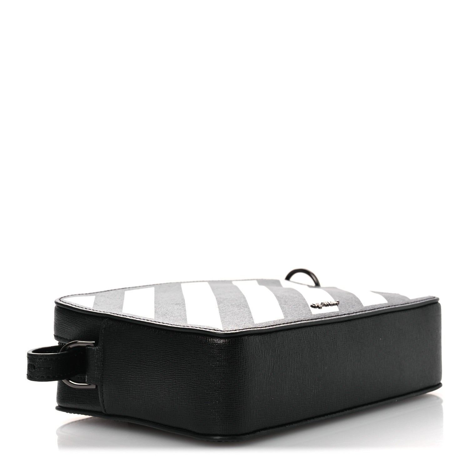Off-White Saffiano Striped Mini Diag Bag Black White 4 of 11
