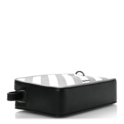Off-White Saffiano Striped Mini Diag Bag Black White 4 of 11
