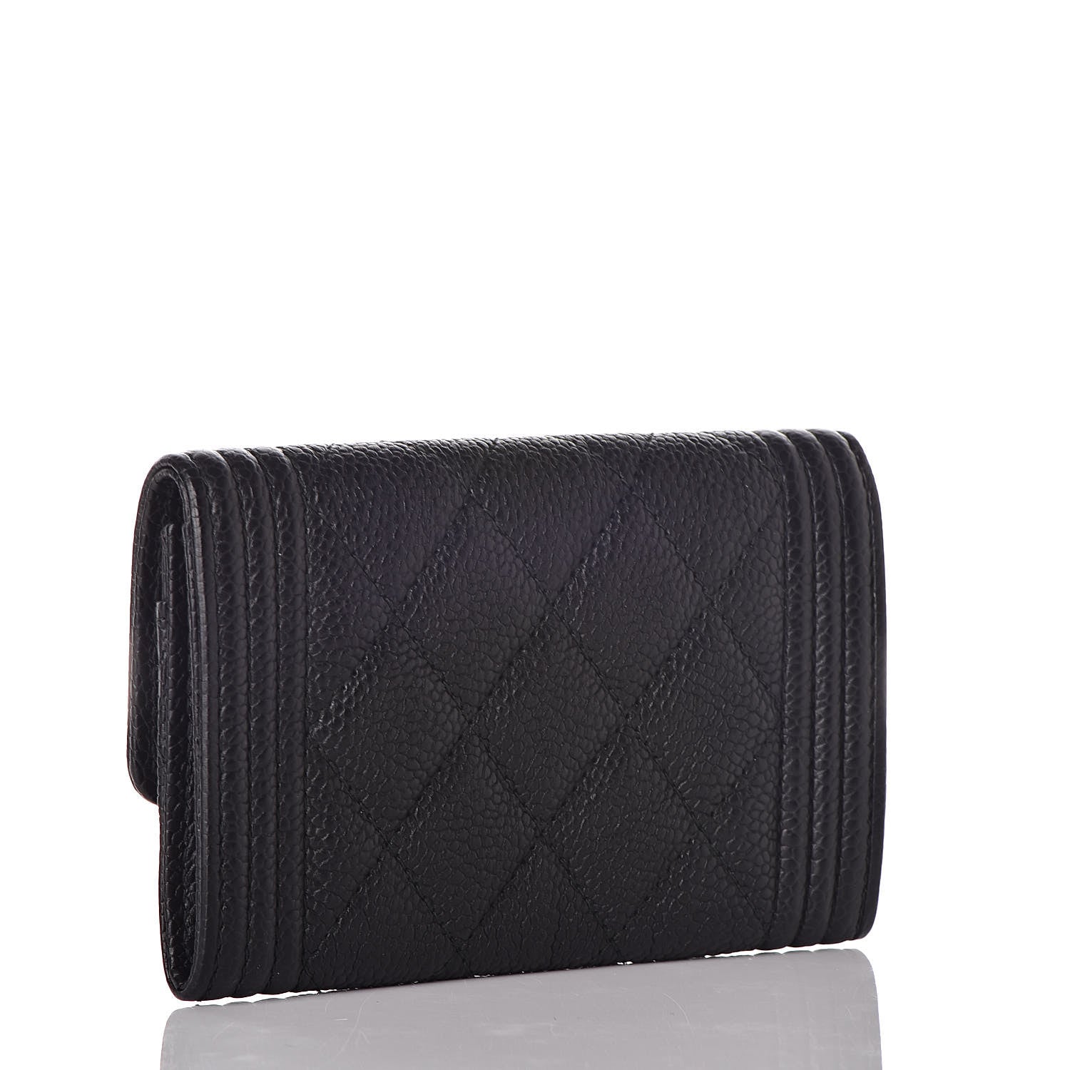 Chanel Caviar Quilted Boy Flap Card Holder Black 3 of 8