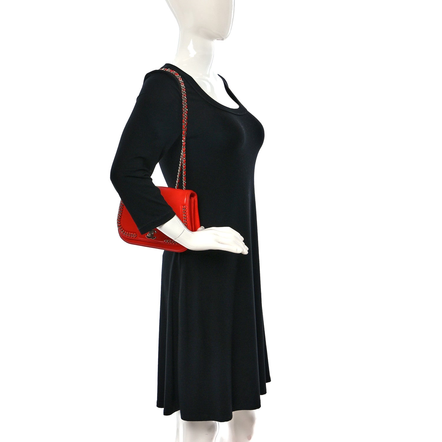 Chanel Calfskin Braided Small Chic Flap Red 2 of 16