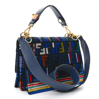 Fendi Velvet Vitello Dolce Fun Fair Kan I Shoulder Bag Blue Multicolor 3 of 12