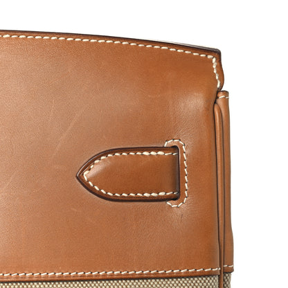 Hermes Toile Natural Barenia Flag HAC Birkin 40 Fauve Paprika 14 of 16