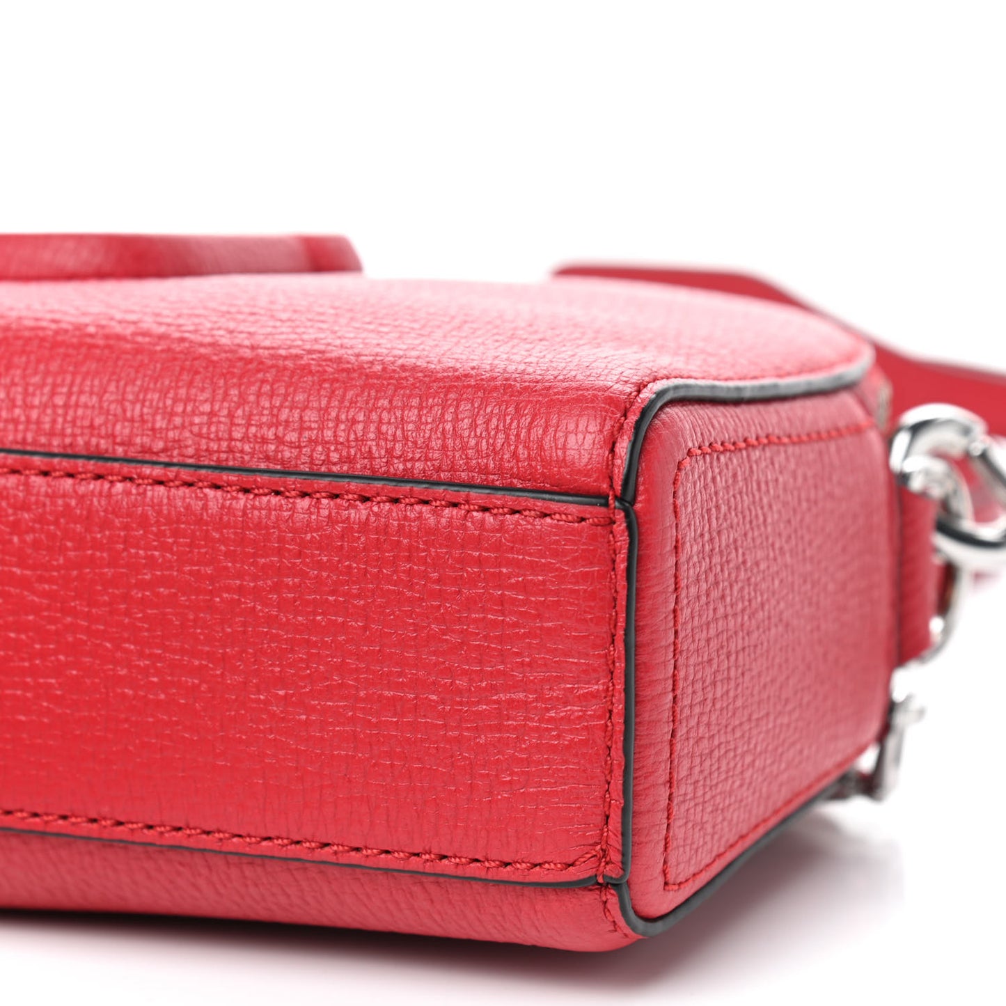 Calfskin Shutter Camera Crossbody Bag Red