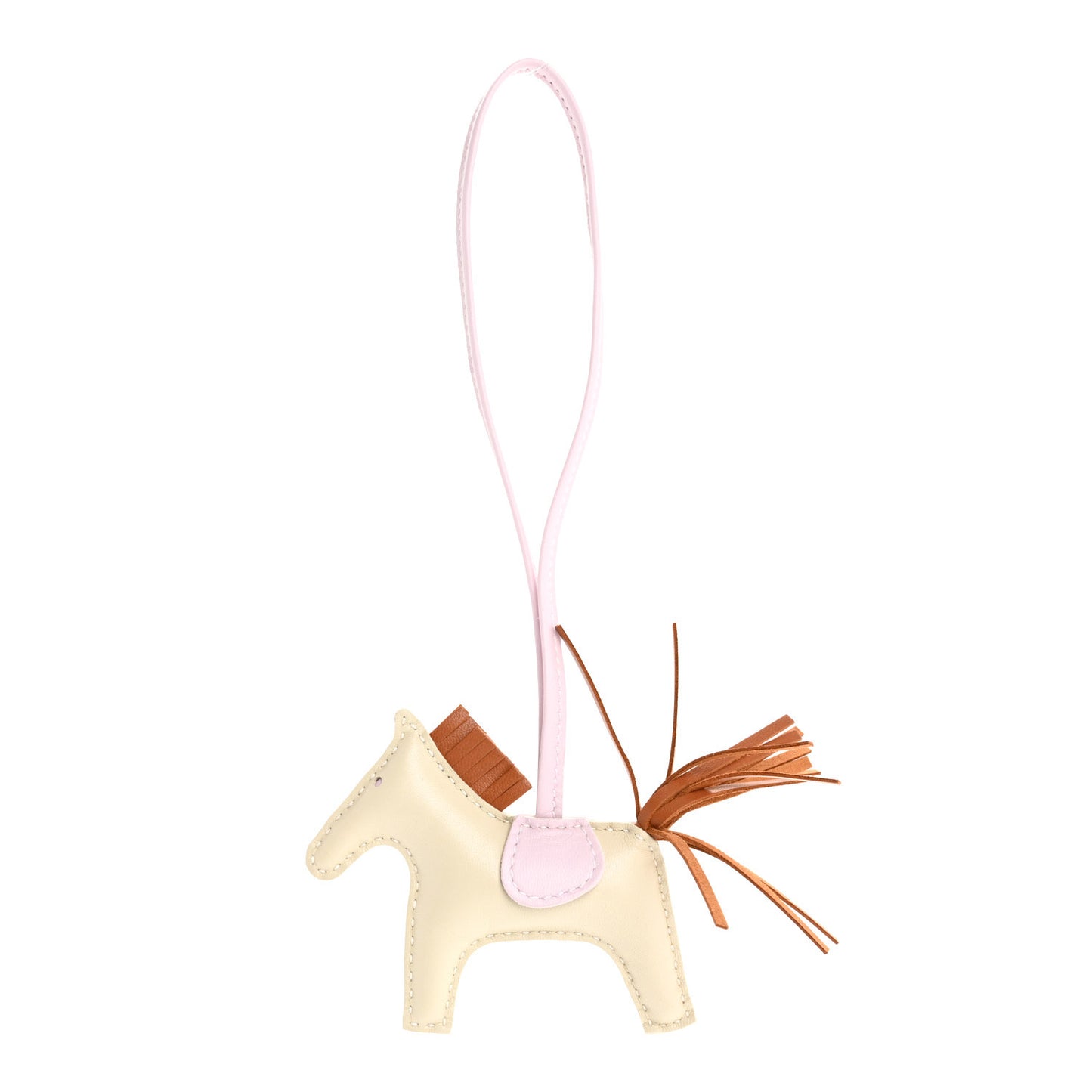 Milo Lambskin Grigri Rodeo Horse Bag Charm PM Craie Mauve Pale Gold