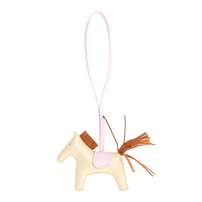 Hermes Milo Lambskin Grigri Rodeo Horse Bag Charm PM Craie Mauve Pale Gold 1 of 4