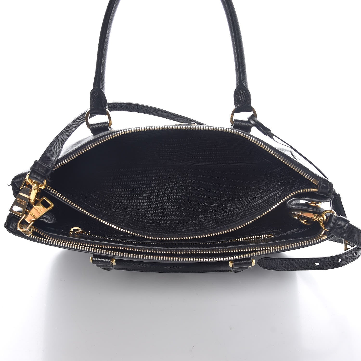 Prada Saffiano Medium Galleria Double Zip Tote Black 6 of 17