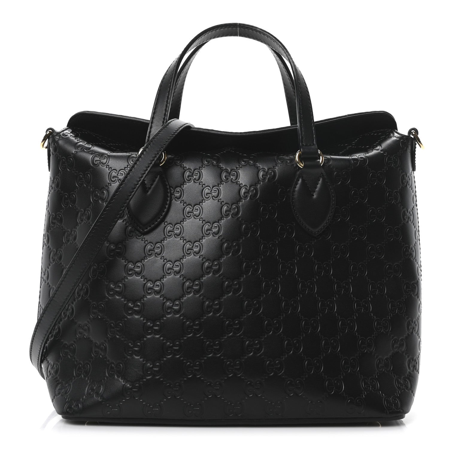 Gucci Guccissima Linea A Foldover Tote Black 1 of 10