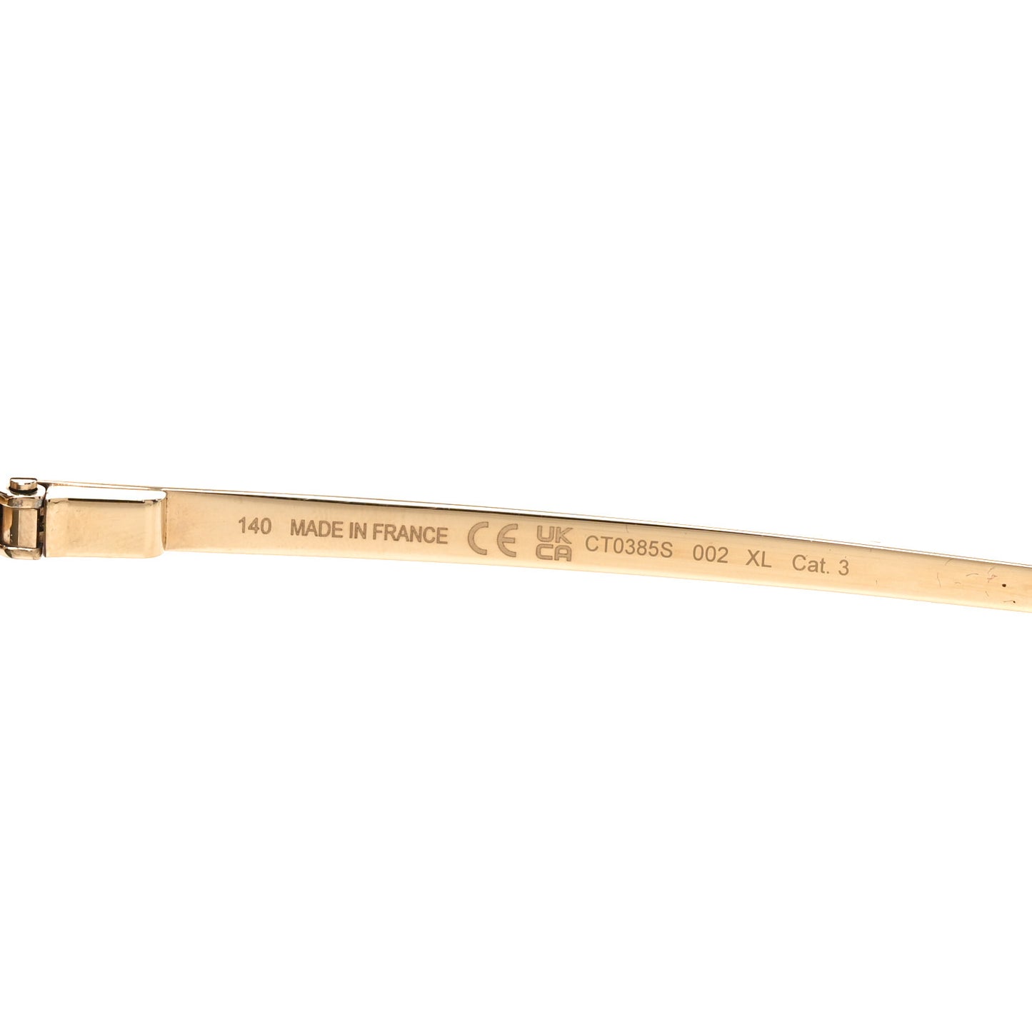 Metal Santos de Cartier Pilot Sunglasses CT0385S Gold