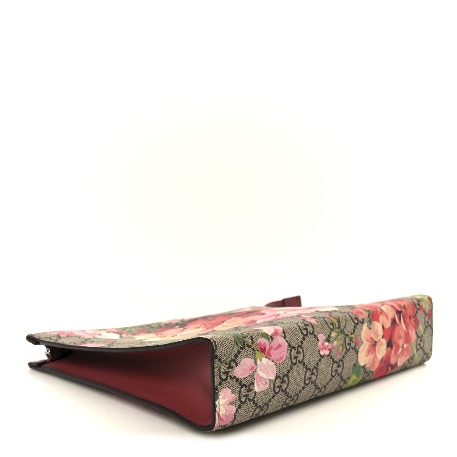 Gucci GG Supreme Monogram Blooms Large Cosmetic Case Beige Multicolor Dry Rose 4 of 8