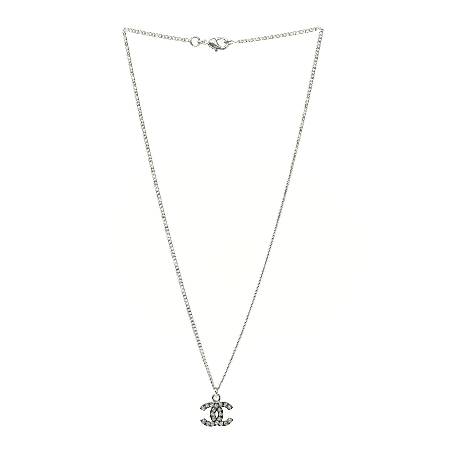 Crystal Timeless CC Necklace Silver
