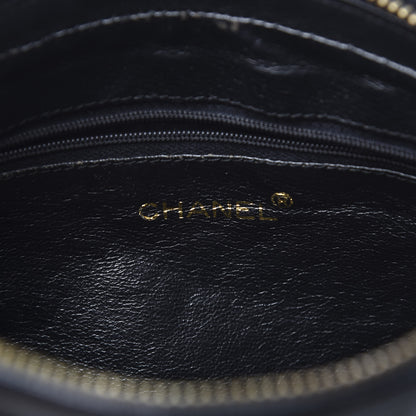 Chanel Lambskin Chevron Quilted Tassel Camera Case Black 7 of 11