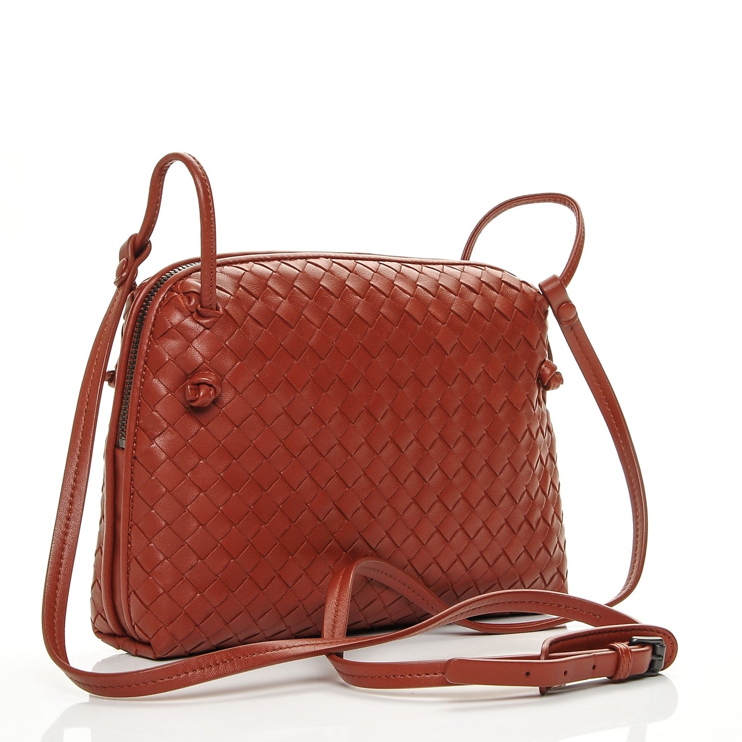 Nappa Intrecciato Pillow Crossbody Messenger Brique
